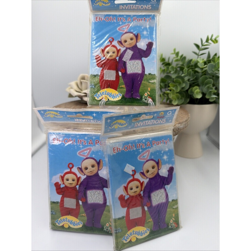Teletubbies Party Invitations Cards 1998 8ct X3 one Card Minor Flaw As Described